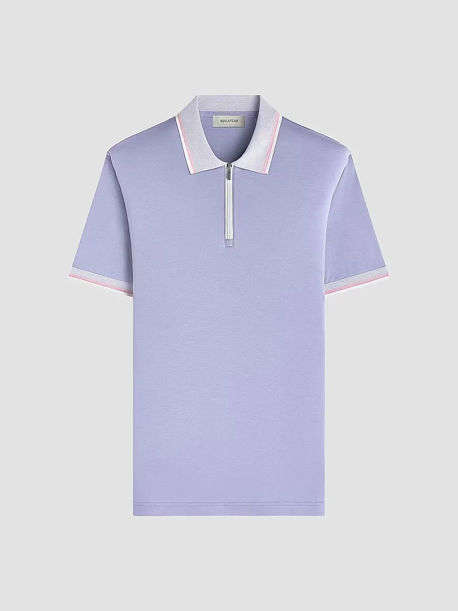 Cotton Quarter-Zip Polo Shirt by BUGATCHI