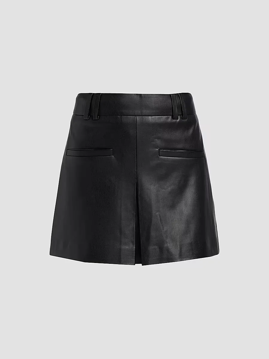 Pavaline Faux-Leather Miniskirt by Veronica Beard