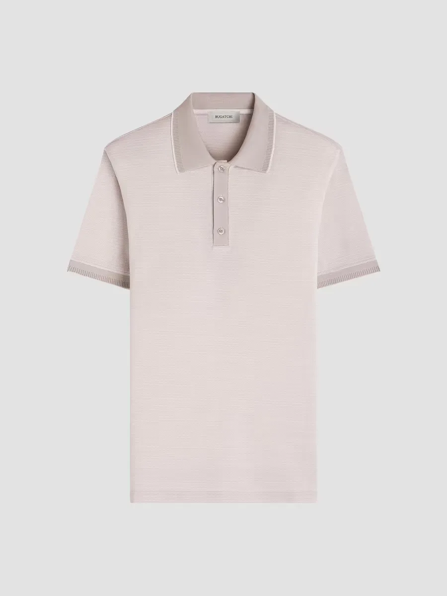 Jacquard Herringbone Polo Shirt by BUGATCHI