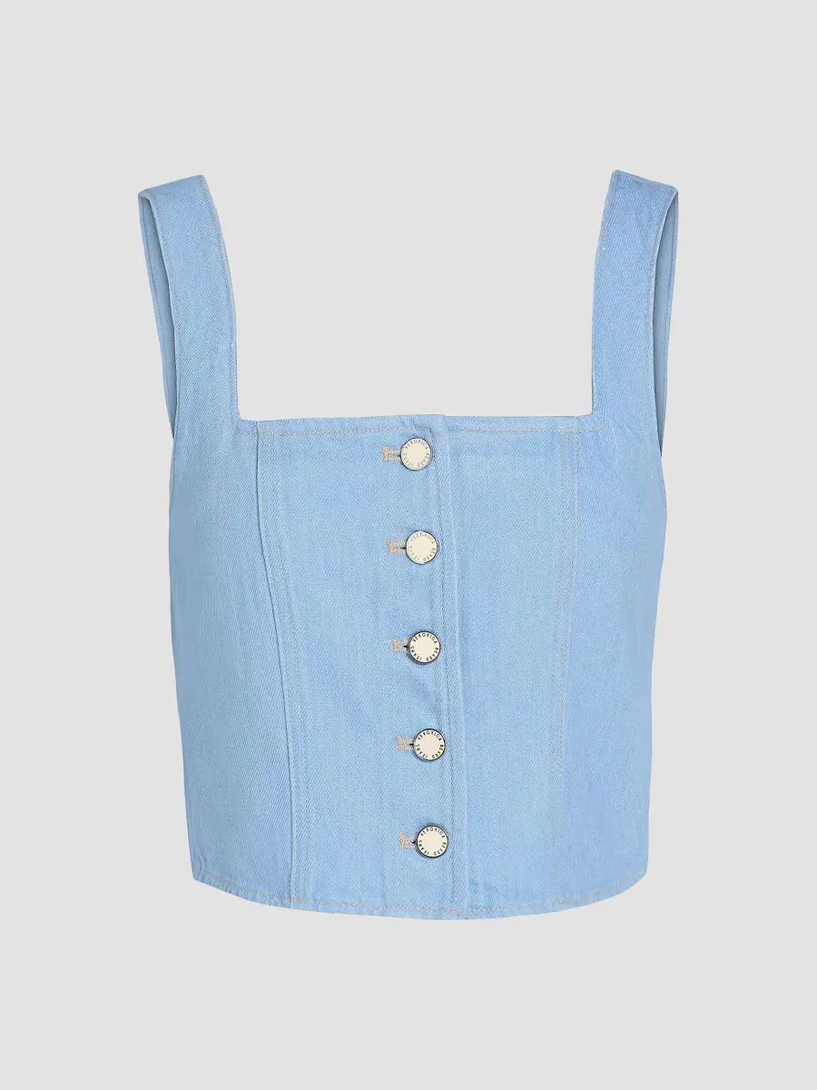 Spensley Denim Vest by Veronica Beard