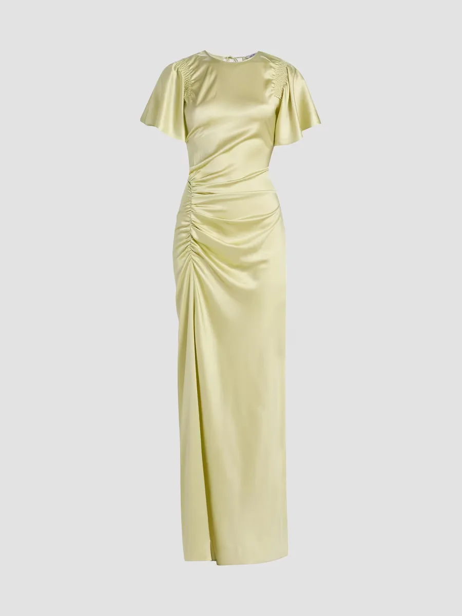 Huntleigh Ruched Satin Maxi Dress by Veronica Beard