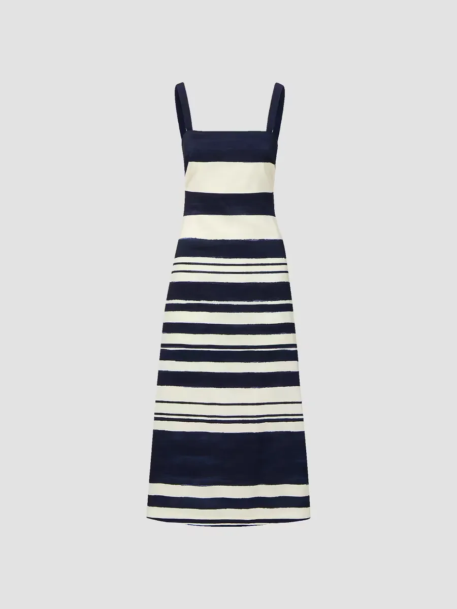 Ella Striped Midi-Dress by Veronica Beard