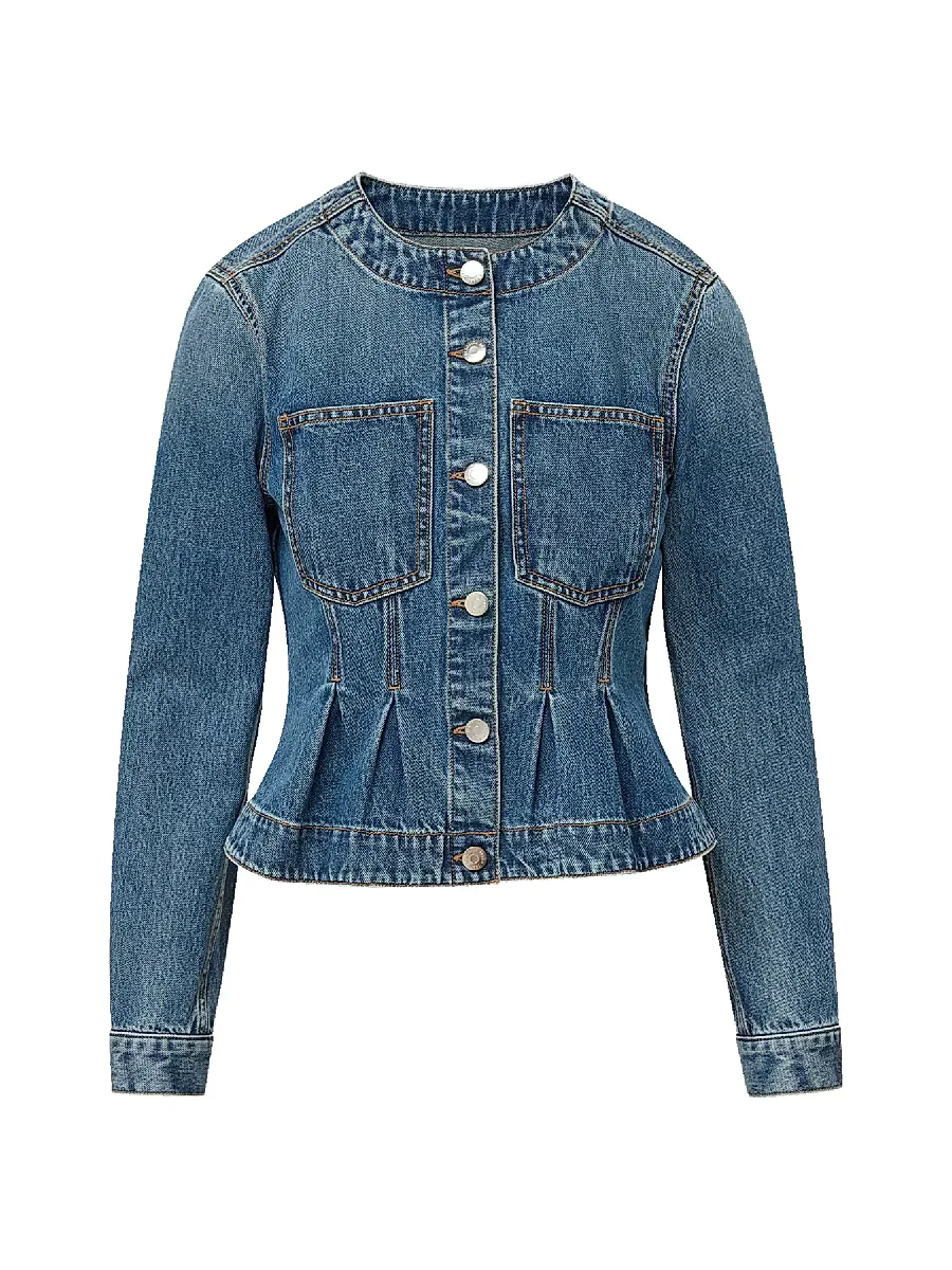 Zahara Denim Peplum Jacket by Veronica Beard