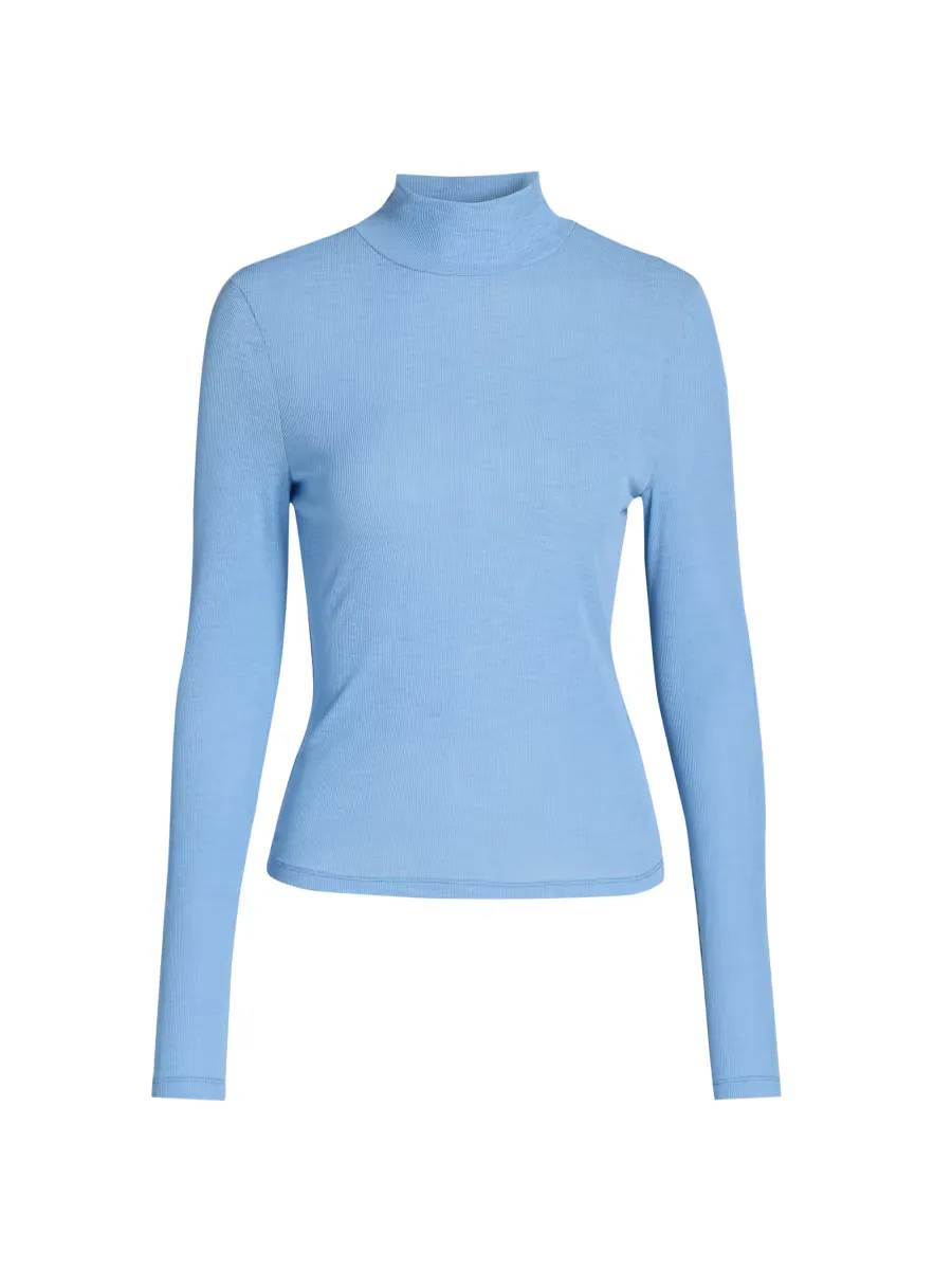 Wyeth Rib-Knit Turtleneck Top by Veronica Beard