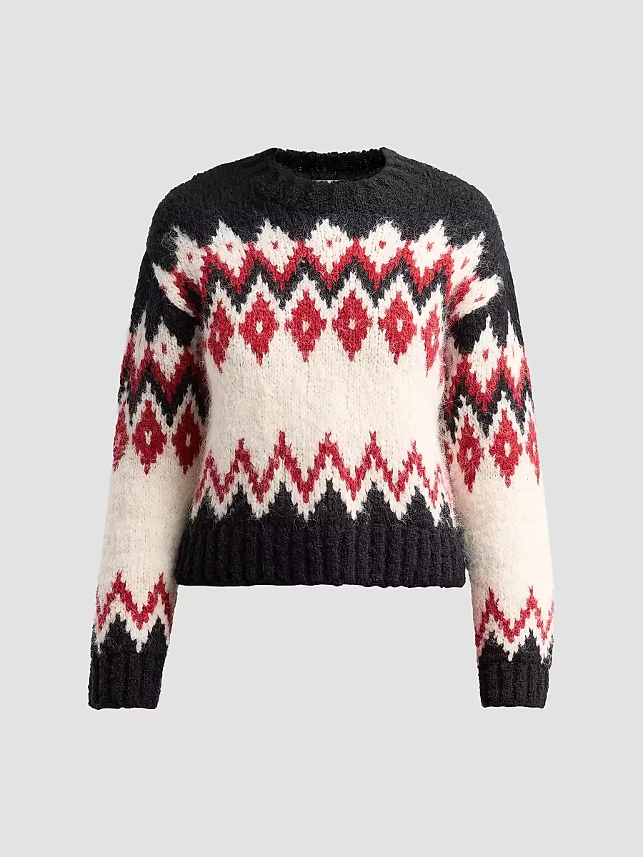 Jessalyn Fair Isle-Inspired Crewneck Sweater by Veronica Beard