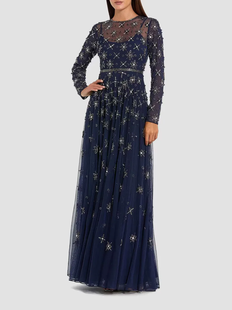 Mac Duggal Evening Embellished Mesh Gown by M.A.C.