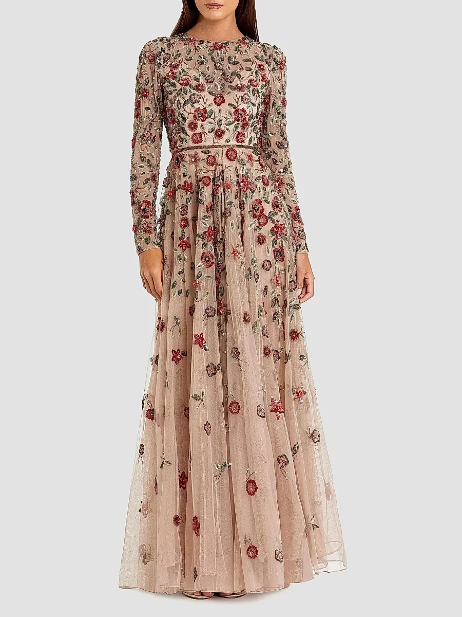 Mac Duggal Embellished Tulle Fit & Flare Gown