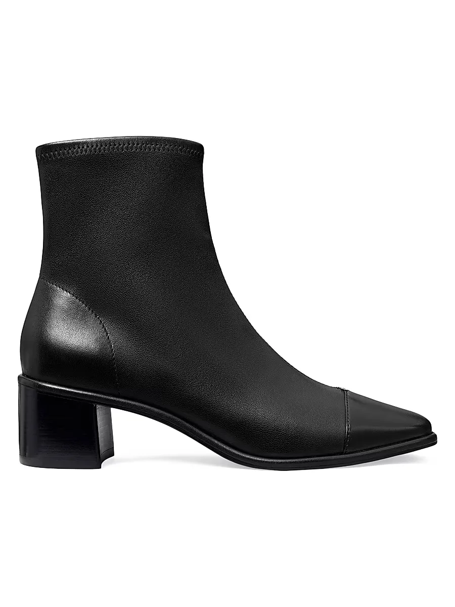 50MM Cap-Toe Leather Ankle Boots by Tory Burch