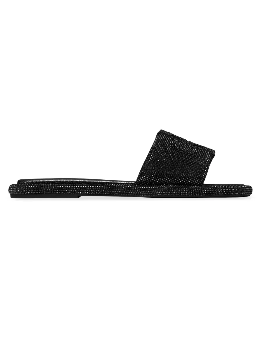 Double-T Pav Leather Slides by Tory Burch