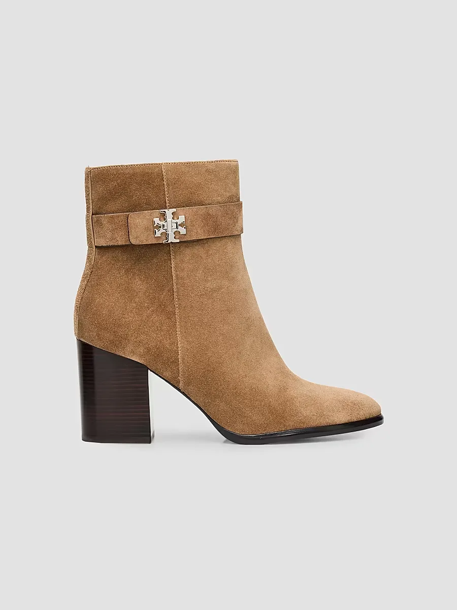 Turnlock 70MM Suede Ankle Boots by Tory Burch
