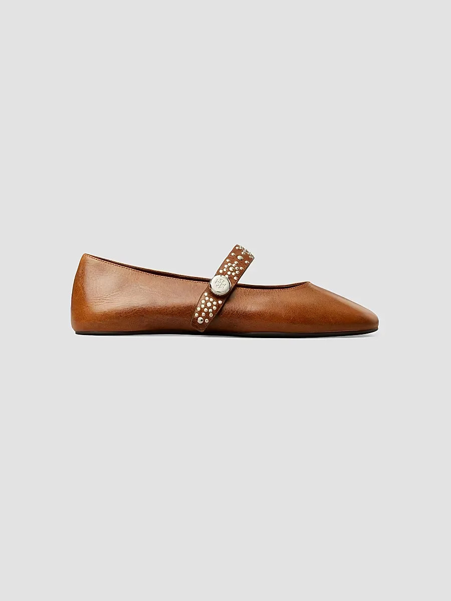 Romy Studded Leather Mary Janes by Tory Burch