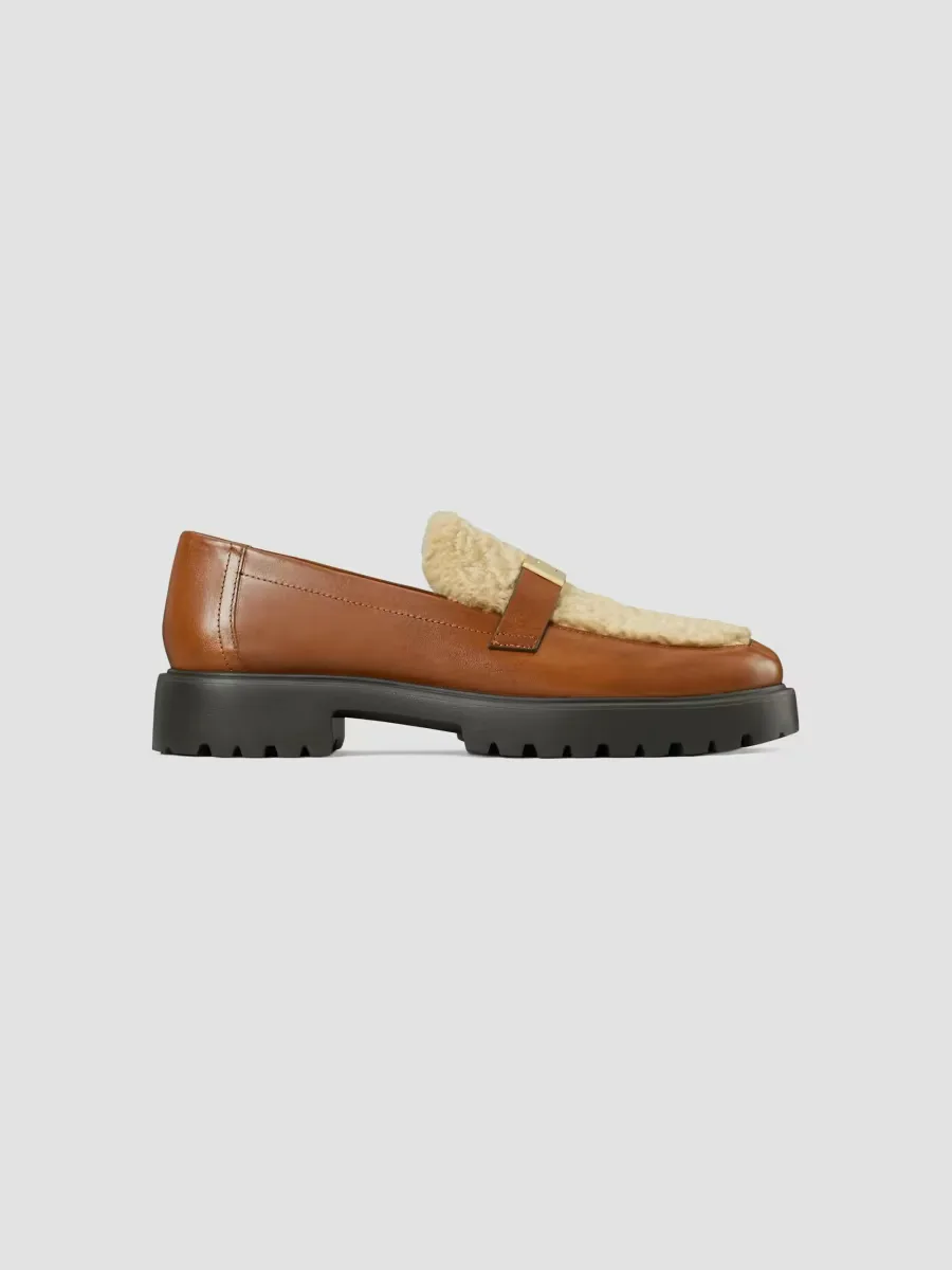Leelee Shearling & Leather Loafers by Tory Burch