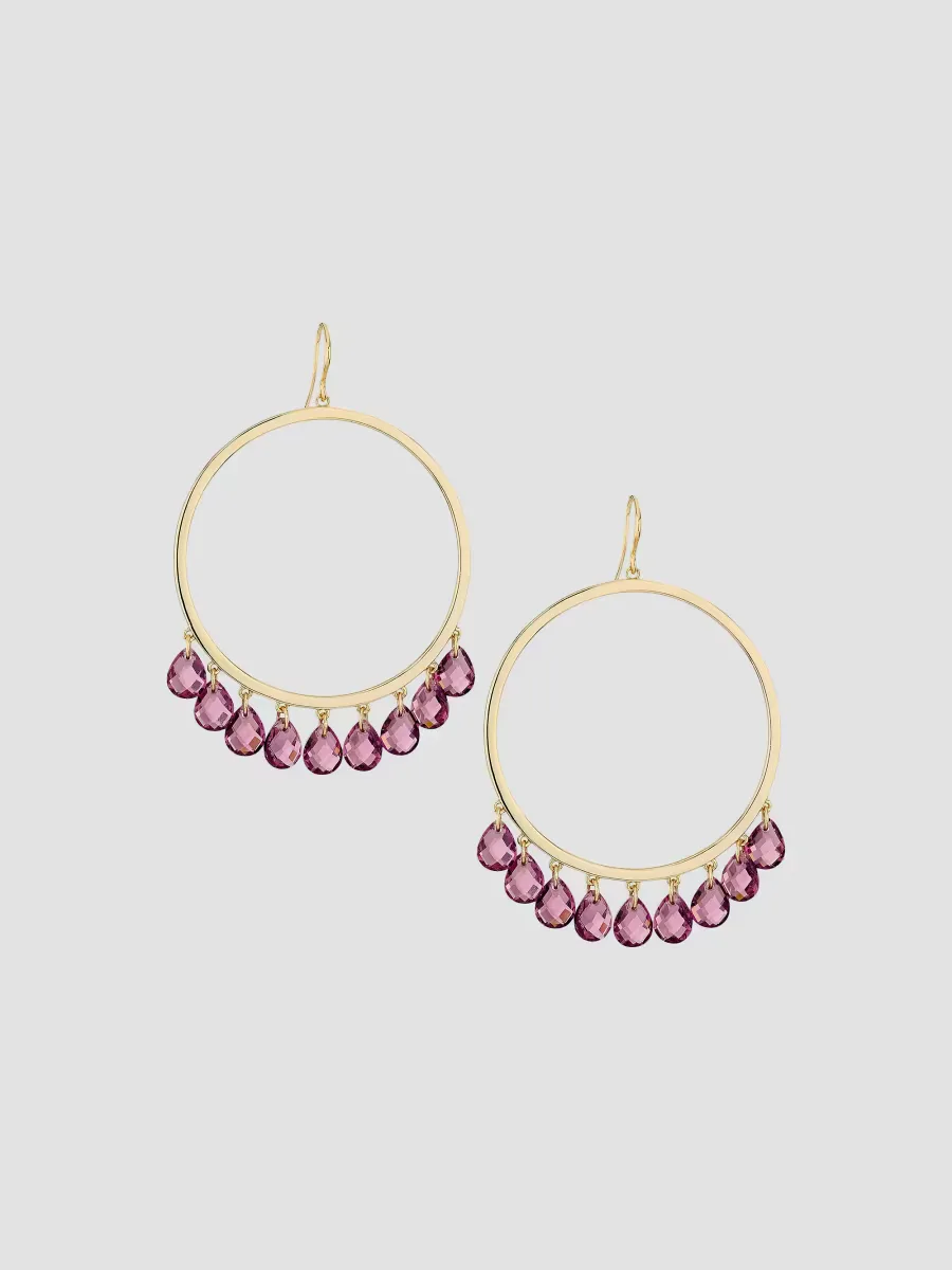 Shani Goldtone & Glass Crystal Hoop Drop Earrings by Ramy Brook