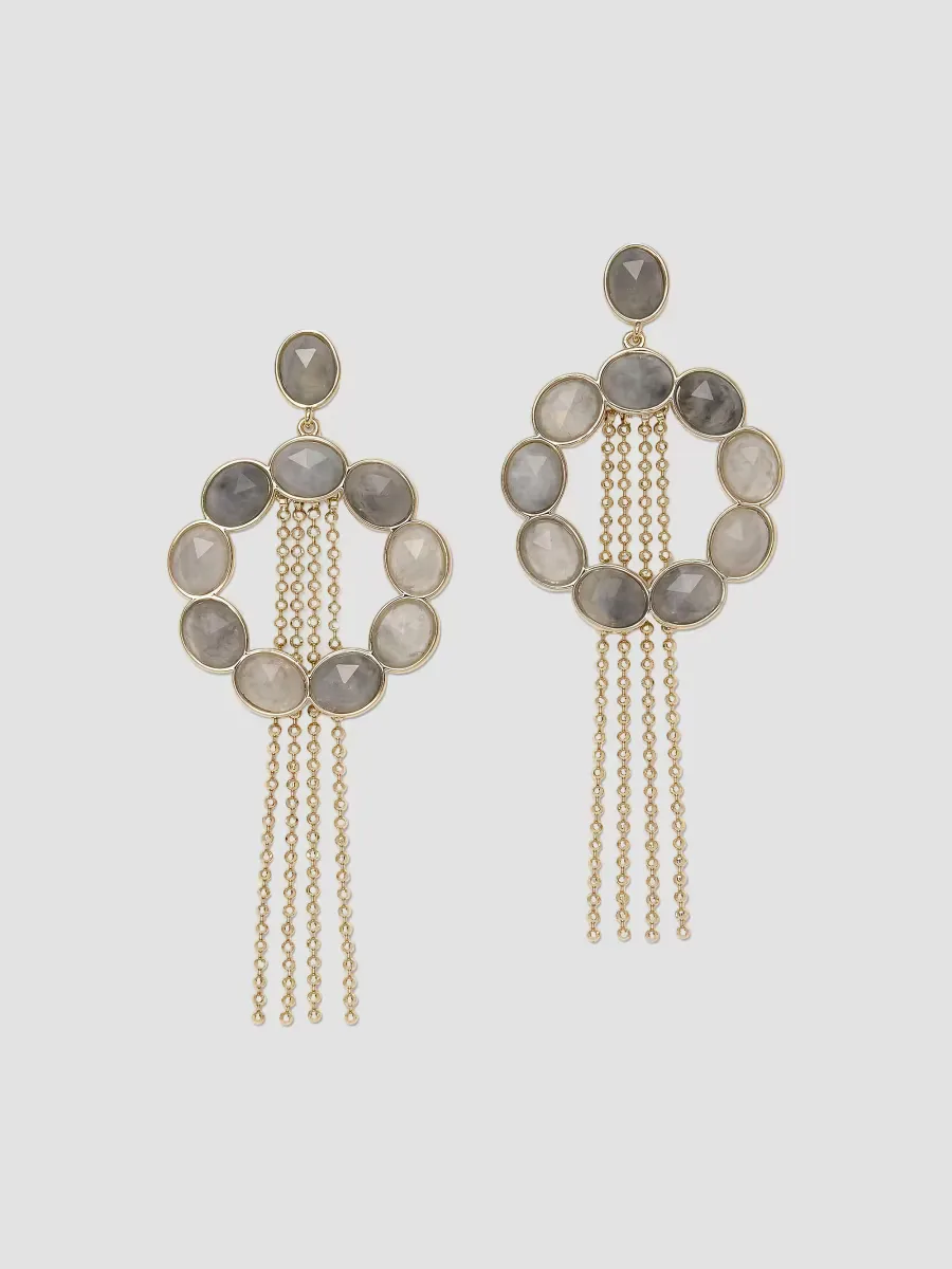 Stone Charm Lizza Goldtone & Semi-Precious Stone Drop Earrings by Ramy Brook