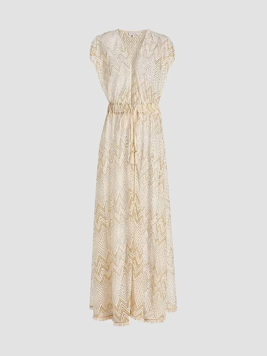 Katherine Chevron-Knit Cover-Up Maxi Dress by Ramy Brook