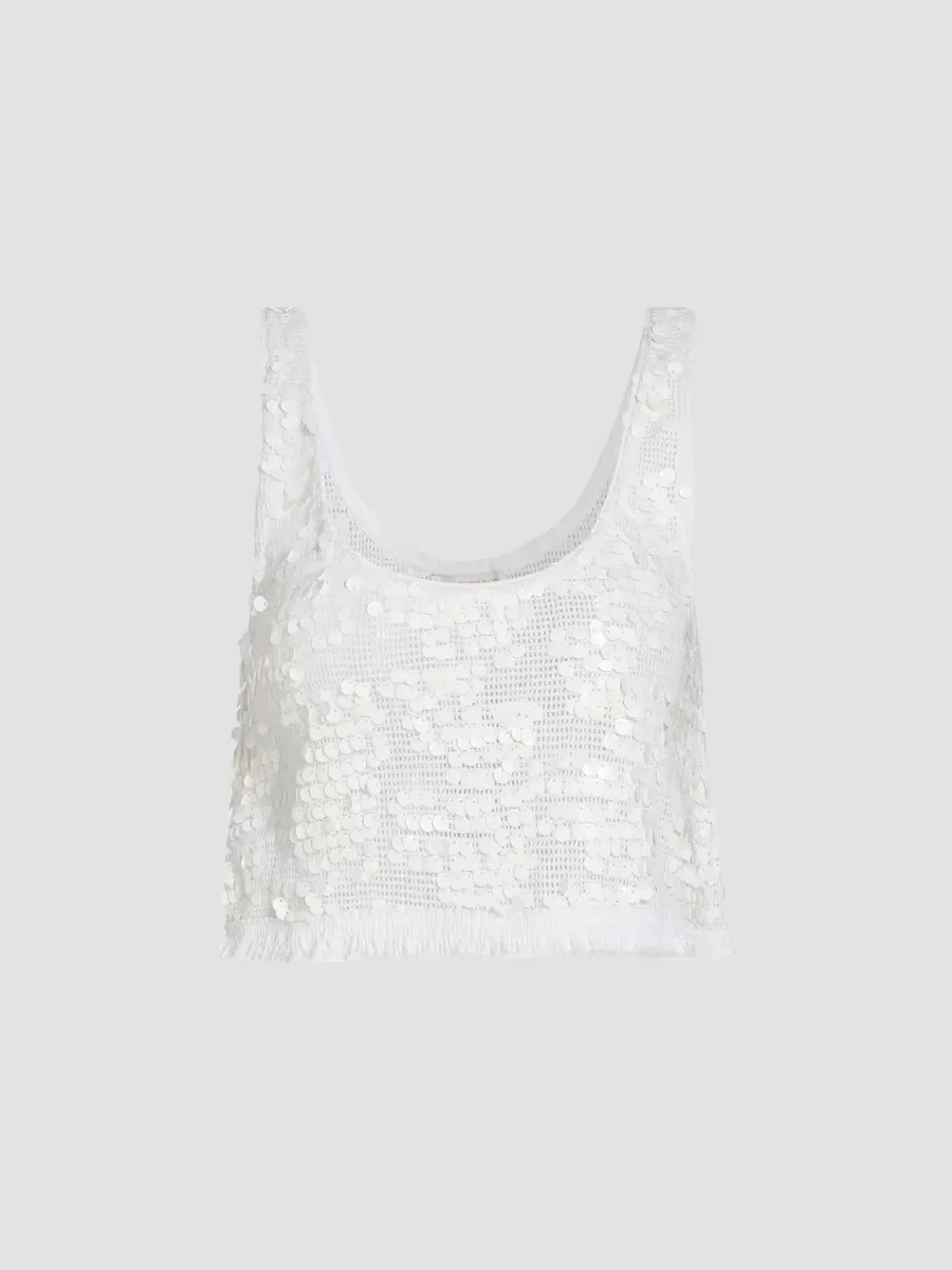 Kyra Sequin-Embellished Cotton Top