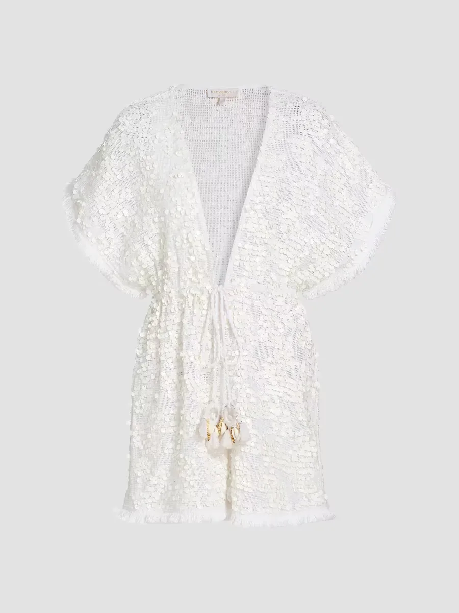 Laurie Sequin-Embellished Cover-Up Minidress by Ramy Brook