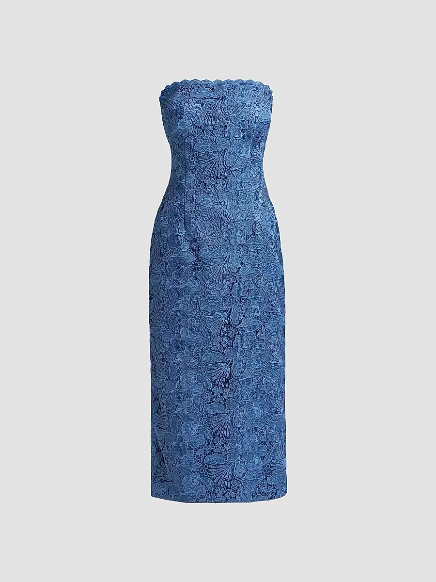 Tessa Strapless Lace Midi-Dress by Ramy Brook