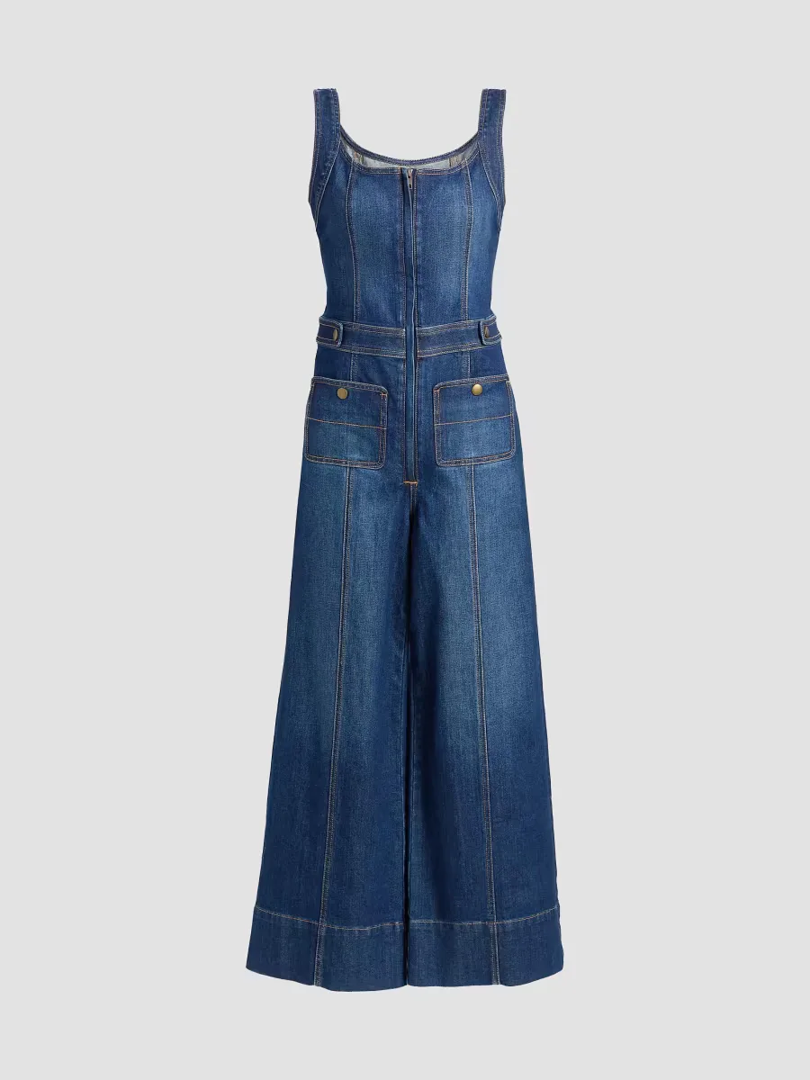 Janet Denim Wide-Leg Jumpsuit by Ramy Brook