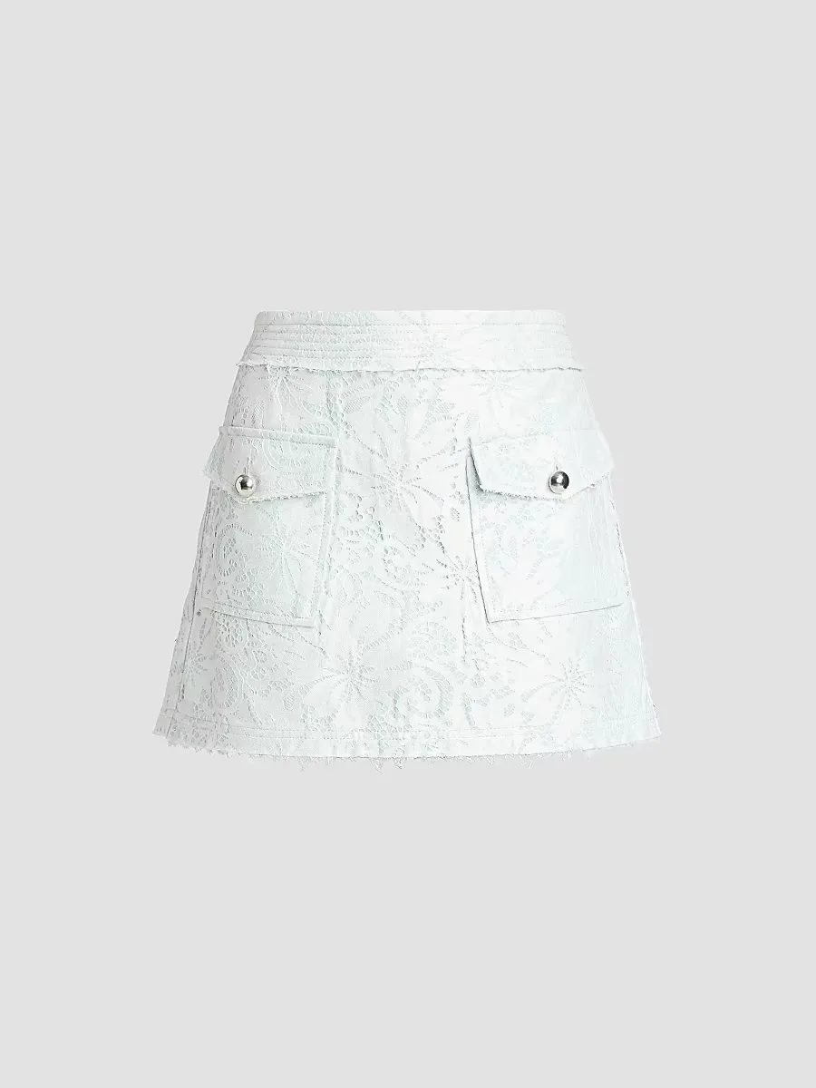 Zoey Hibiscus Lace Miniskirt by Ramy Brook
