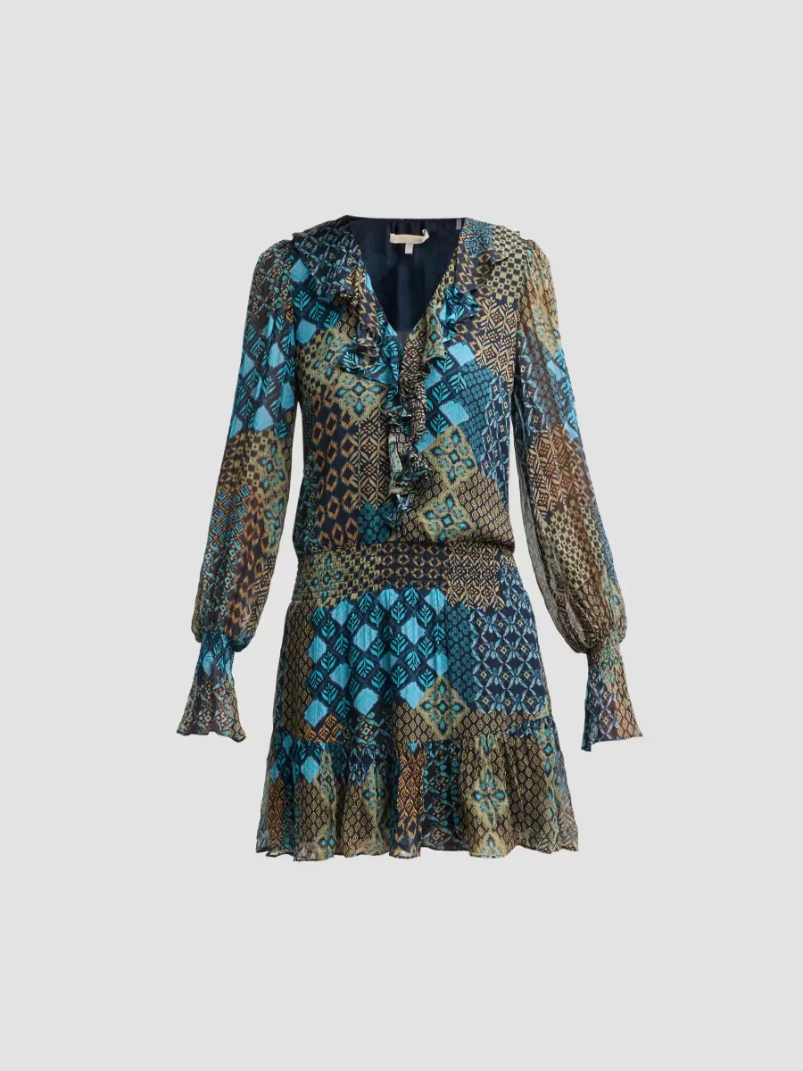 Astrid Printed Blouson Mini Dress by Ramy Brook