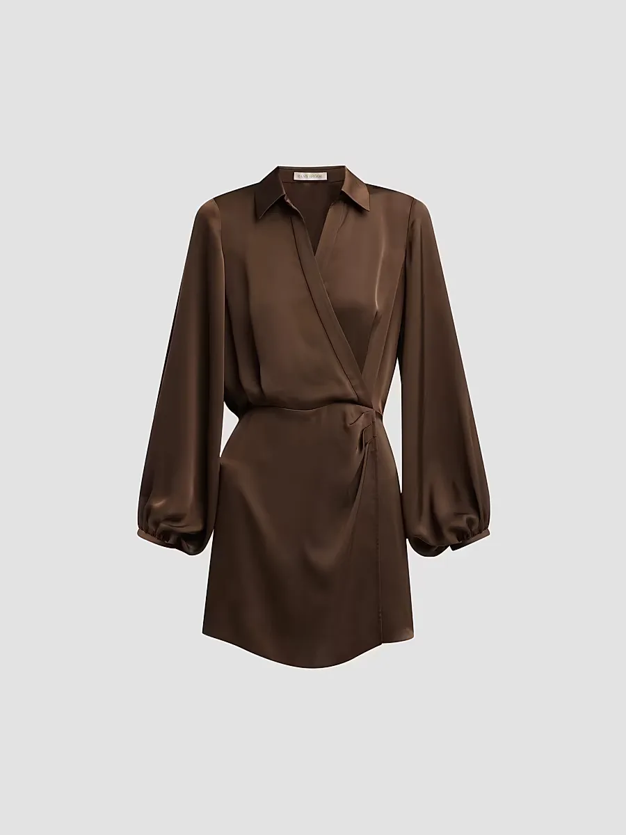 Carolyn Satin Wrap-Minidress by Ramy Brook