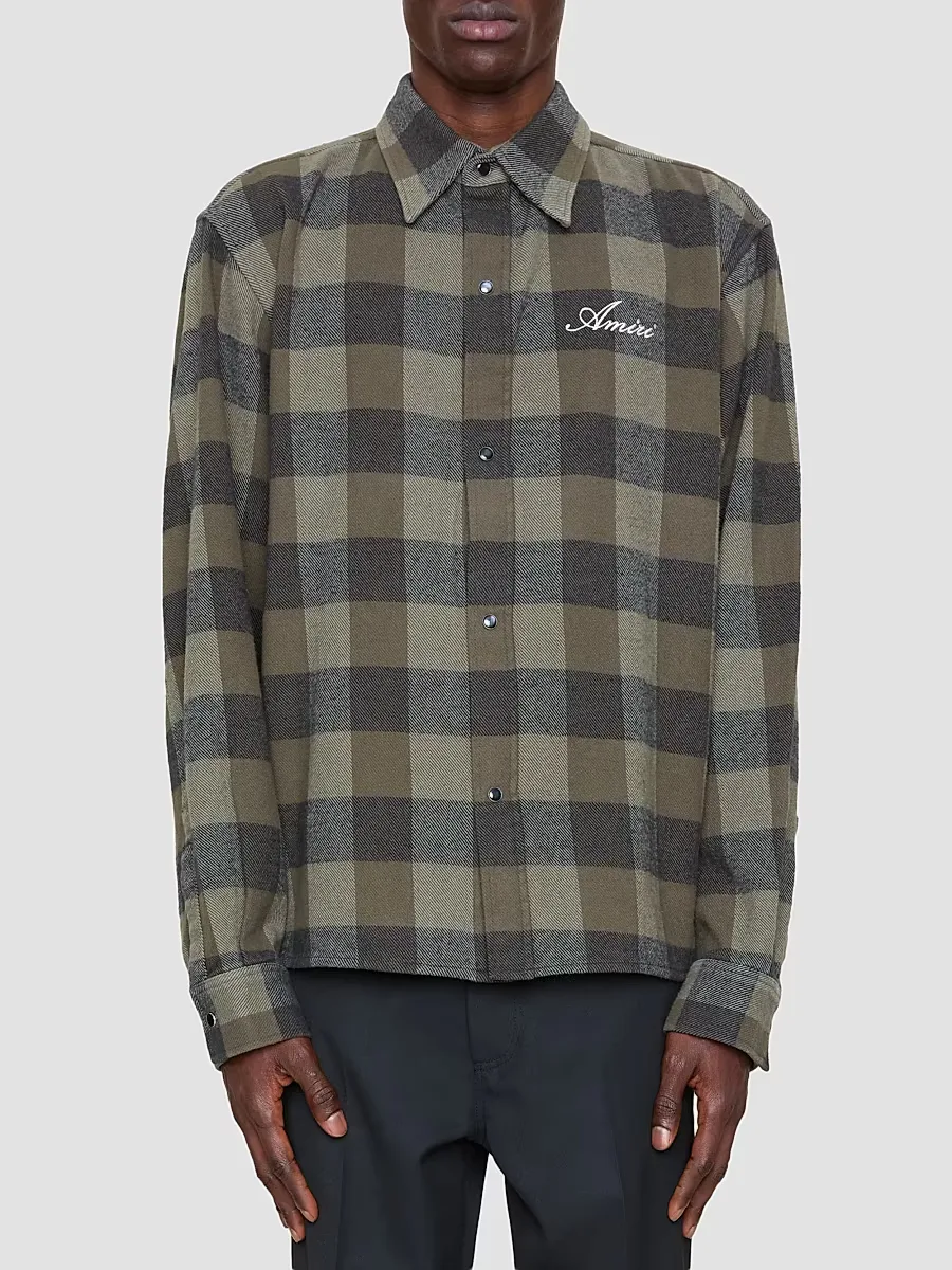 Oversized Heavy Cotton Flannel Shirt by AMIRI