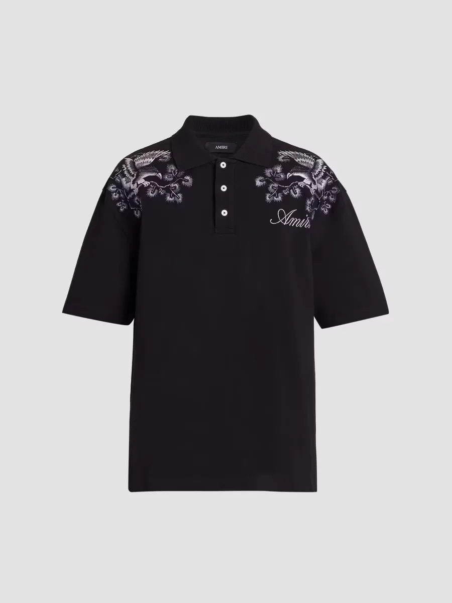 Floral-Embroidered Cotton Polo Shirt by AMIRI