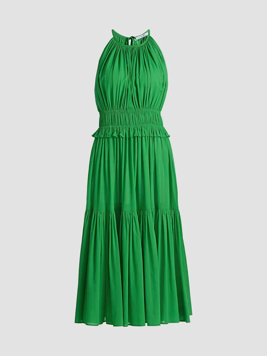 Sloane Shirred Cotton Midi-Dress by Derek Lam