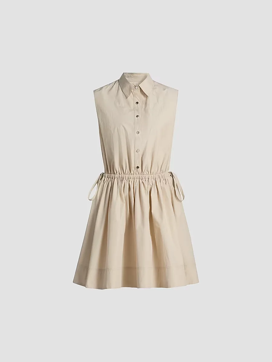 Tristan Cotton Poplin Drawstring Minidress by Derek Lam