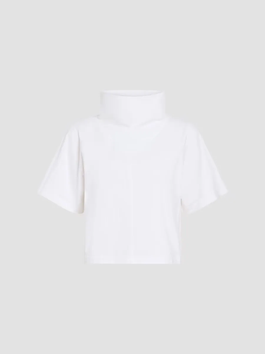 Jonathan Funnel Neck Cotton-Blend T-Shirt by Derek Lam