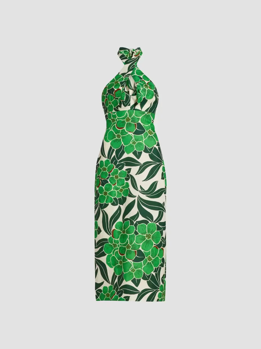 Perla Tropical Halter Midi-Dress by Cara Cara