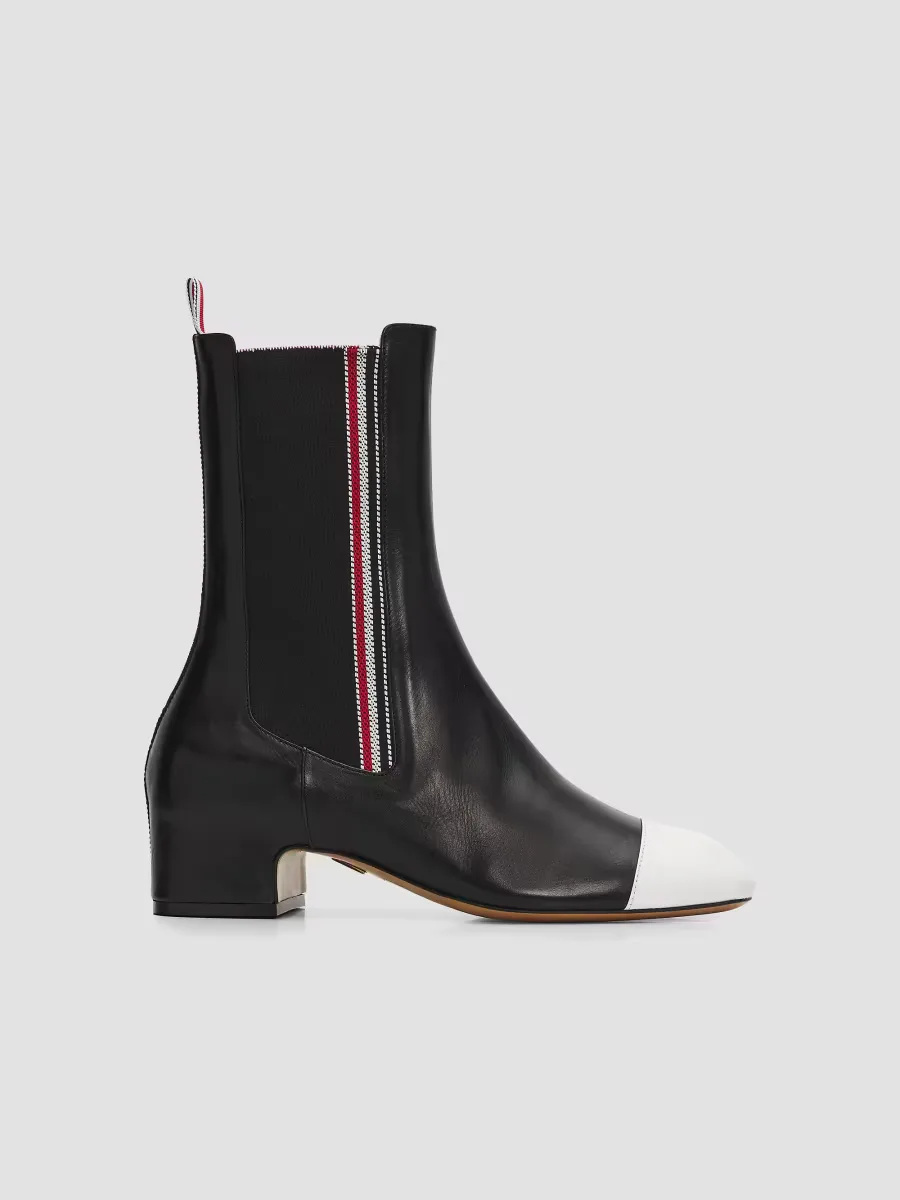 Leather Mid-Calf Chelsea Boots by Thom Browne
