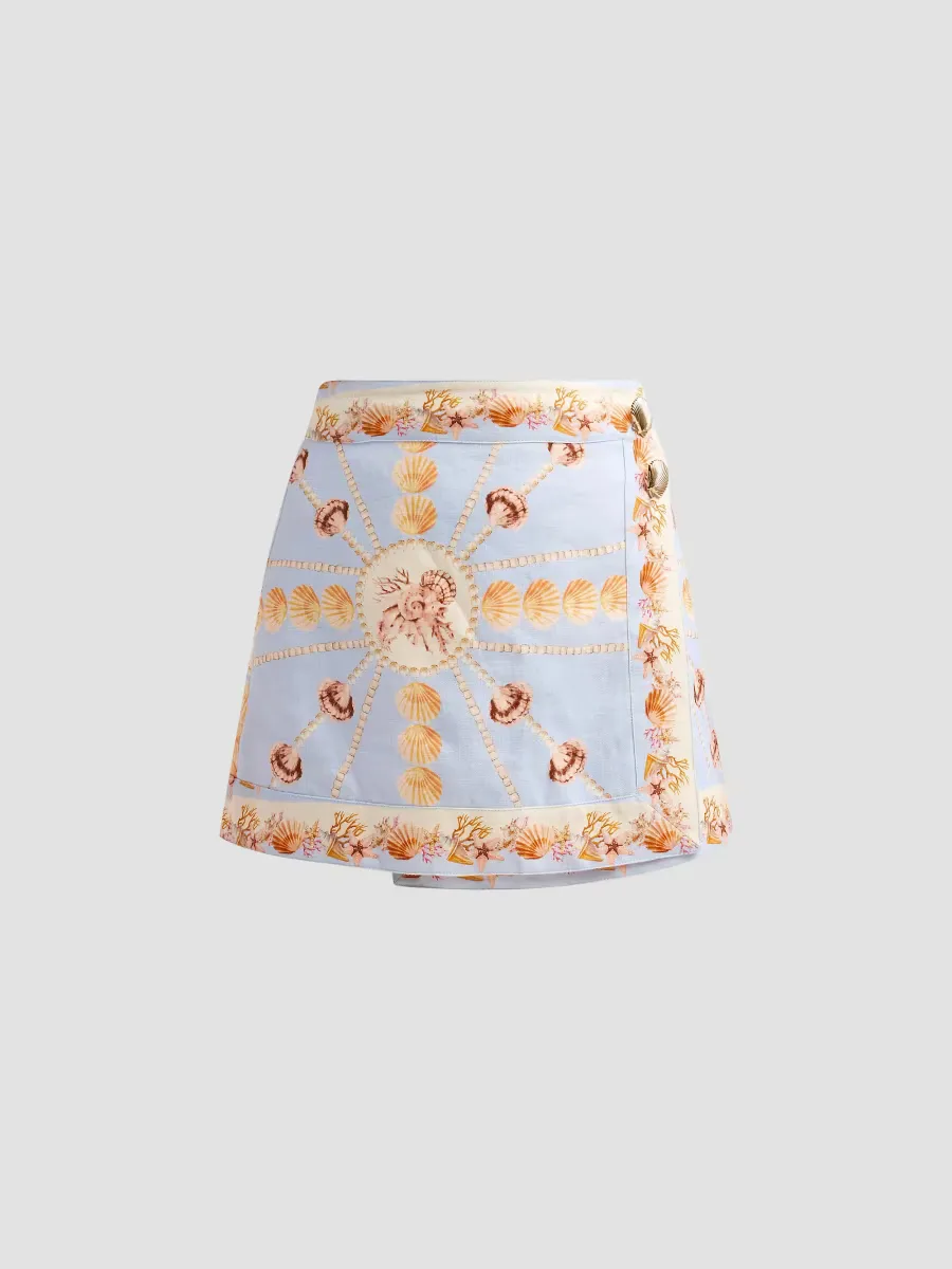 Fischer Printed Linen Mini Skirt by Cara Cara