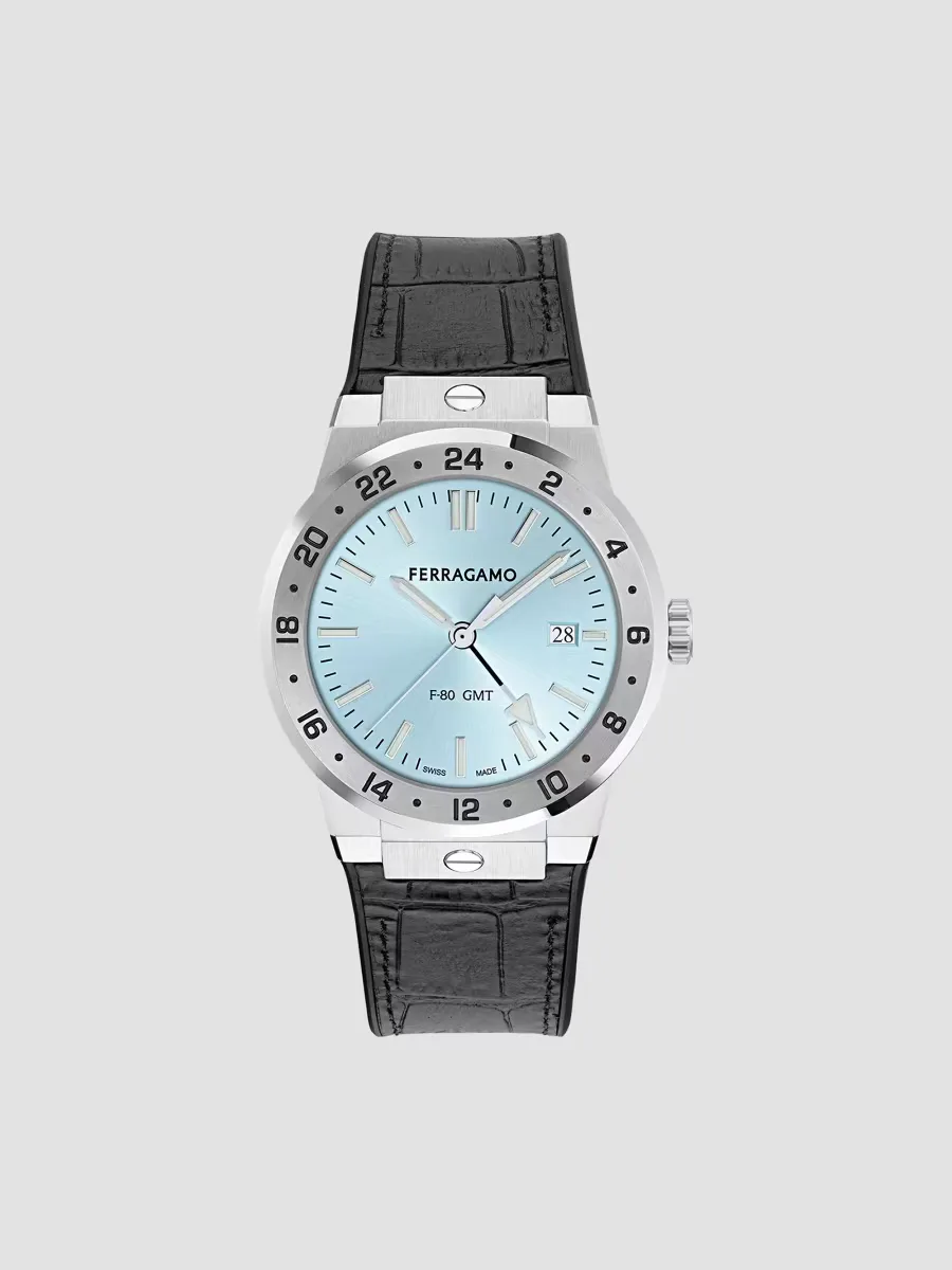 F-80 Classic GMT 41MM Leather Watch by Ferragamo