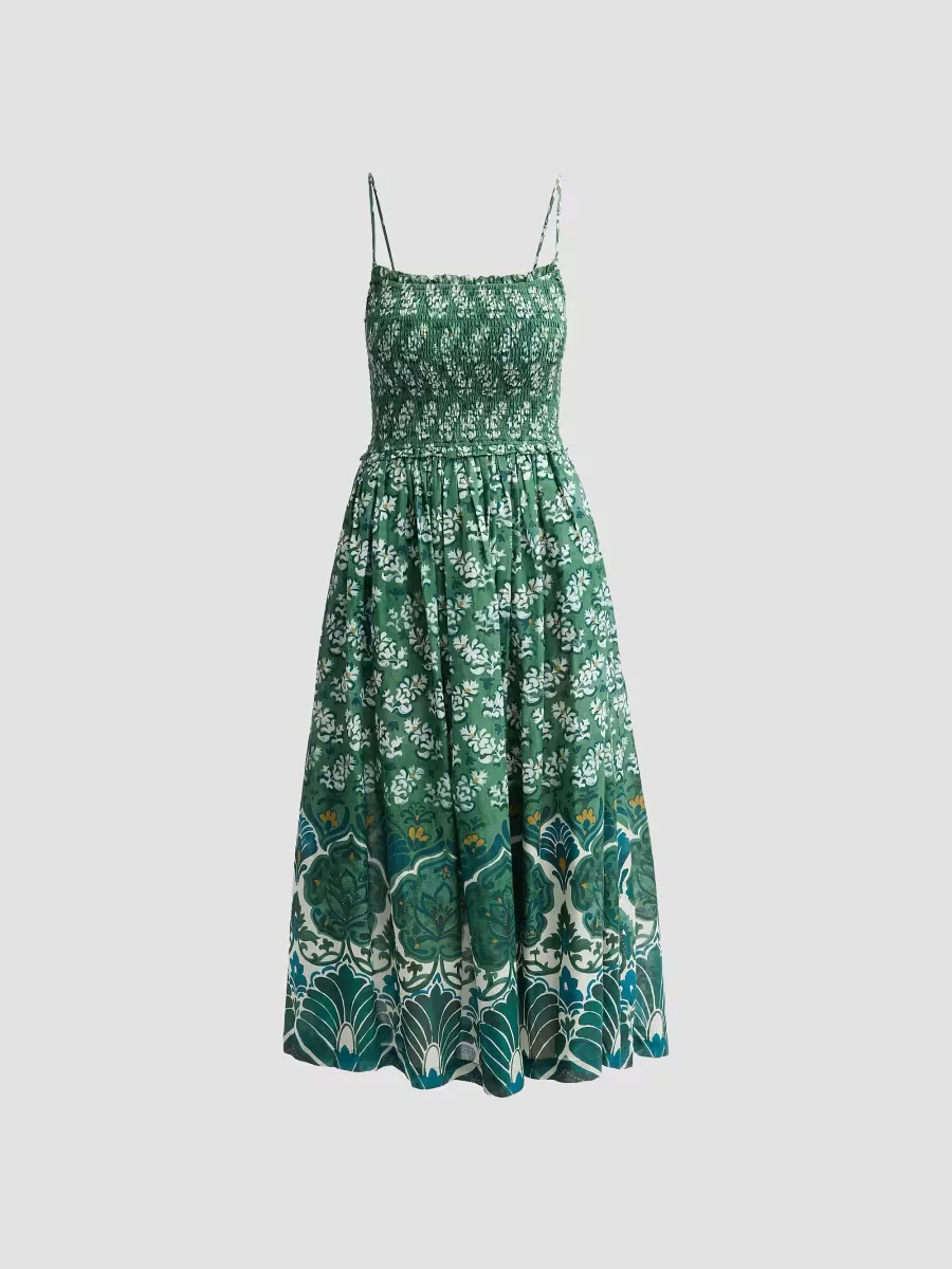 Carmen Floral A-Line Midi Dress