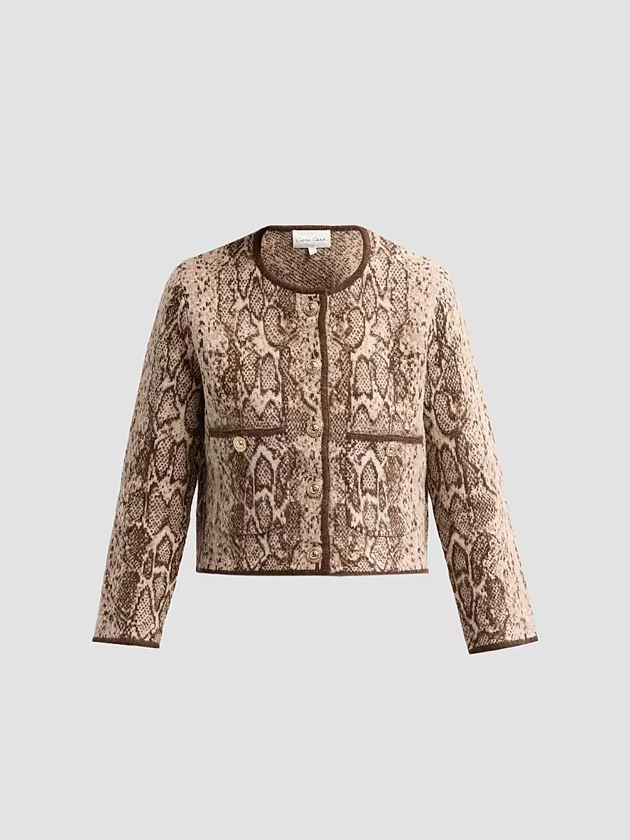 Bristol Python Jacquard Cardigan by Cara Cara