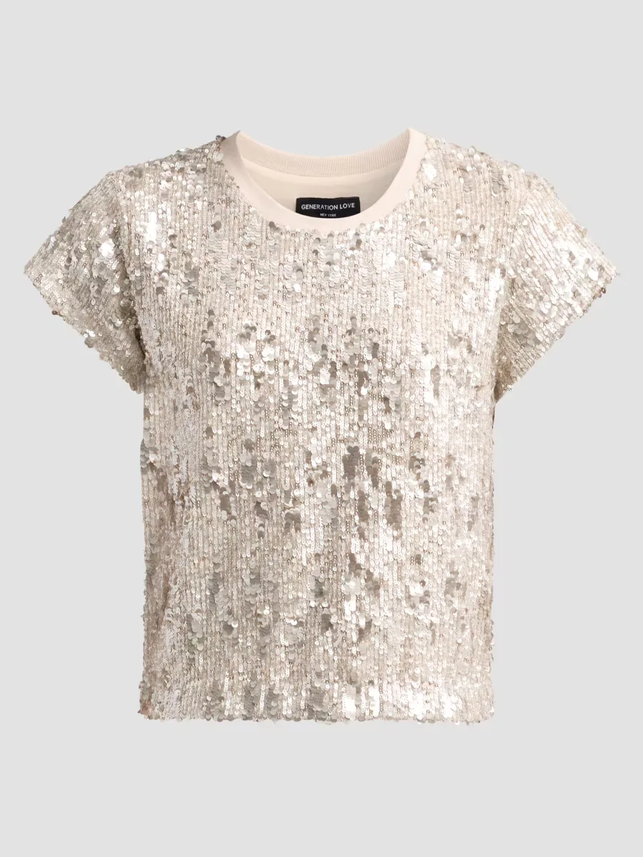 Kai Mixed Sequined Top by Generation Love