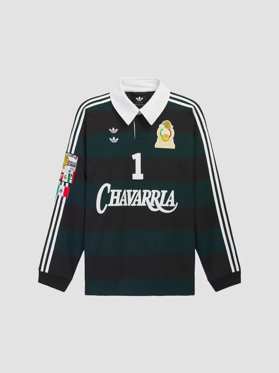 Adidas x Willy Chavarria Portero Cotton Long-Sleeve Rugby Polo Shirt by adidas