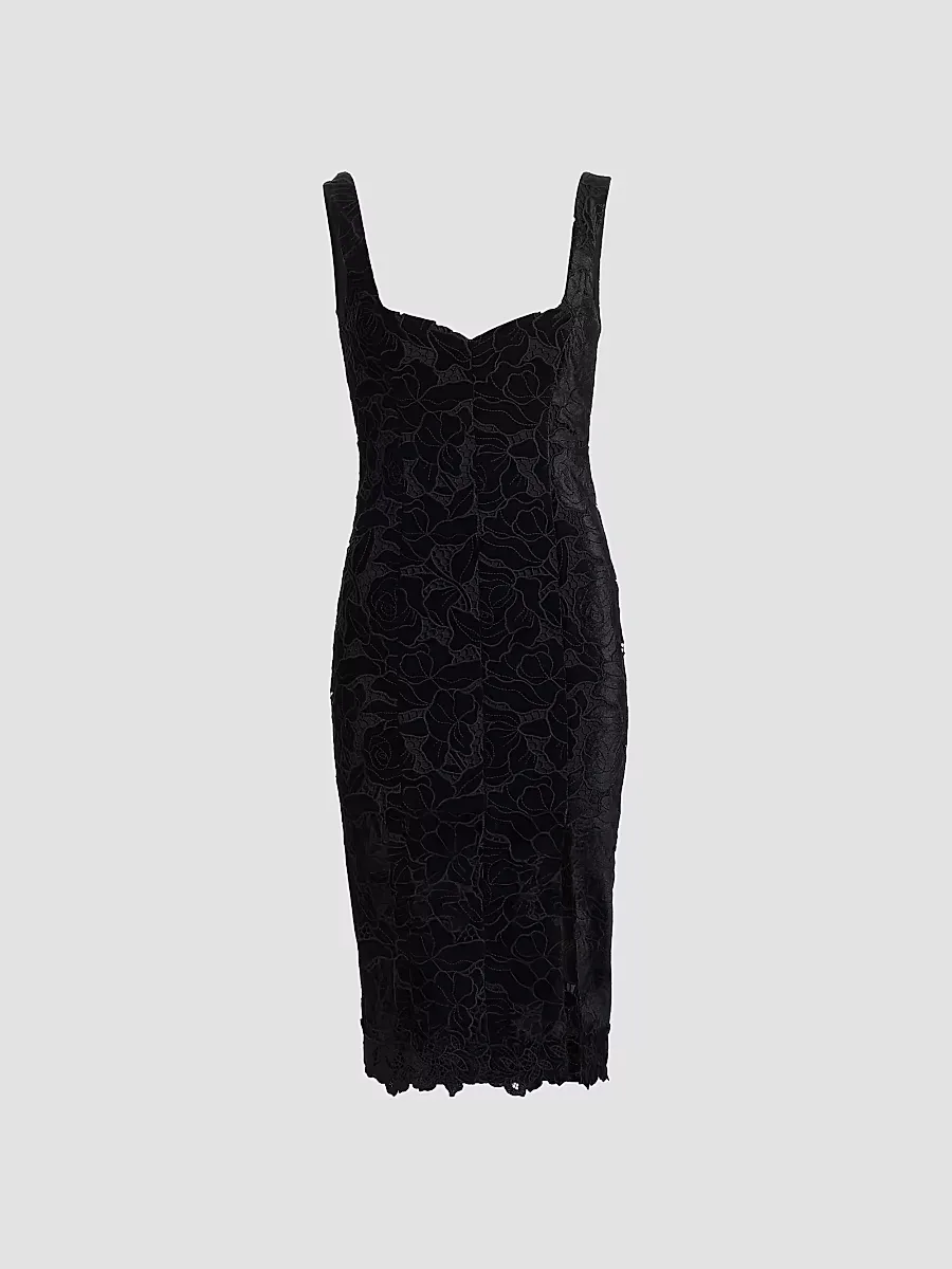 Glinda Velvet Lace Knee-Length Dress by Generation Love