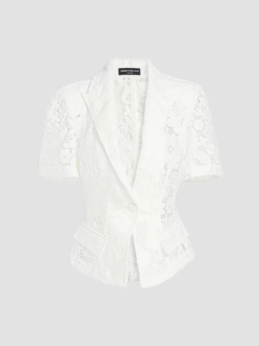 Melbourne Floral Guipure Lace Blazer by Generation Love