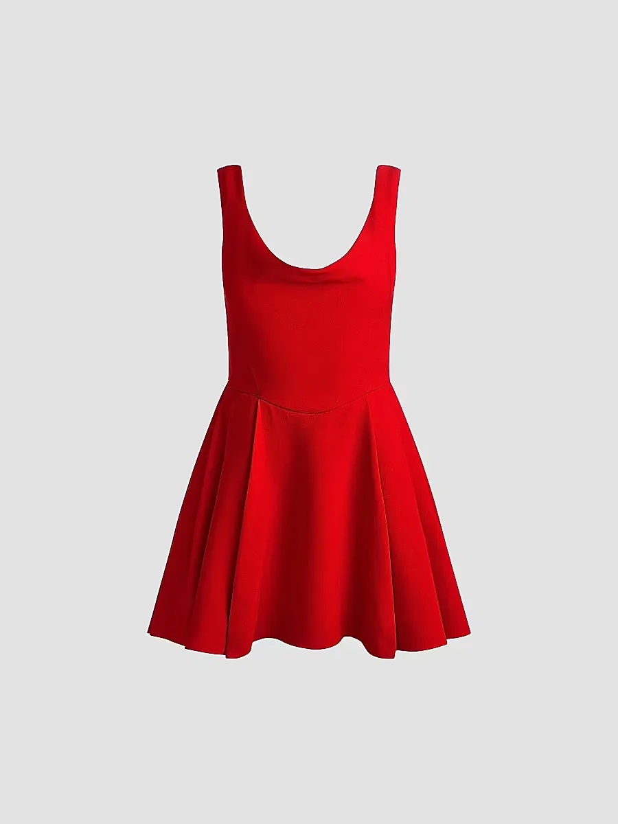 Estrella Cowlneck Fit & Flare Minidress by Alice + Olivia