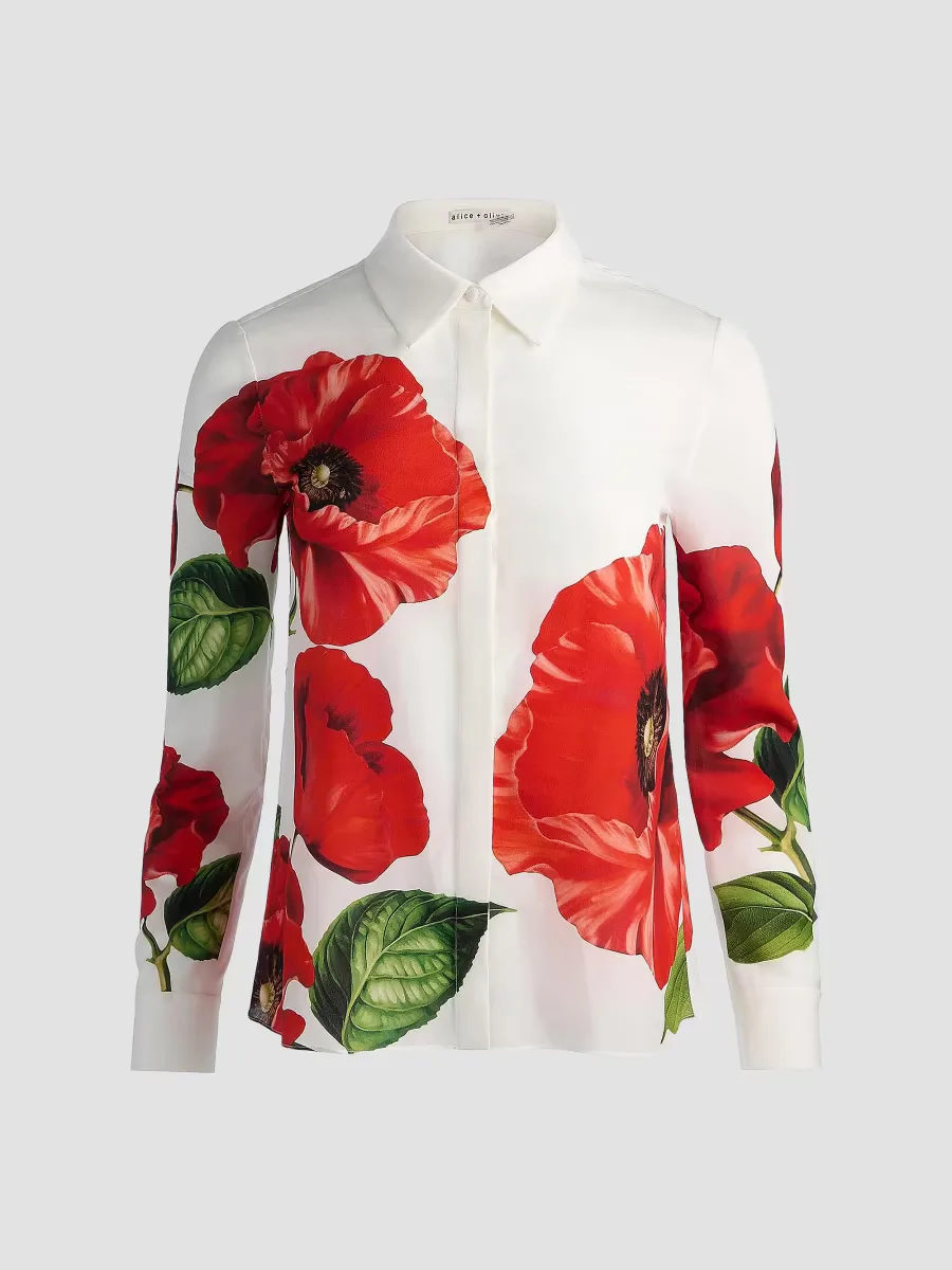 Willa Floral Silk Shirt by Alice + Olivia