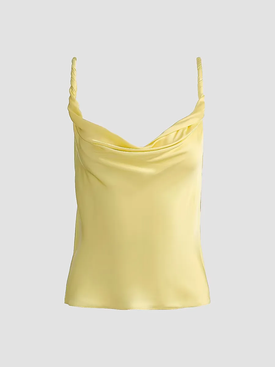 Monique Satin Twist-Strap Tank by Alice + Olivia