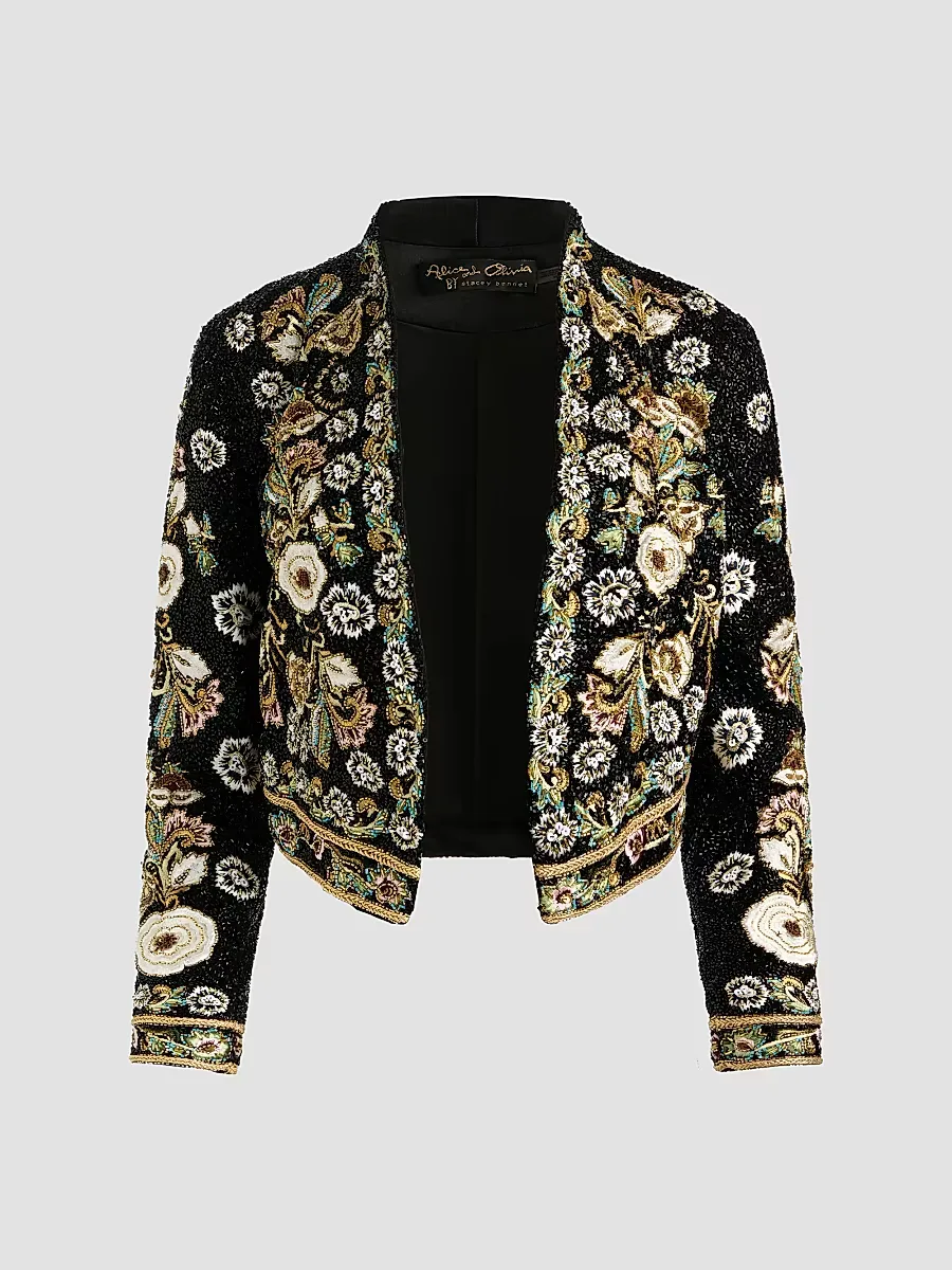 Harvey Embellished Embroidered Jacket by Alice + Olivia