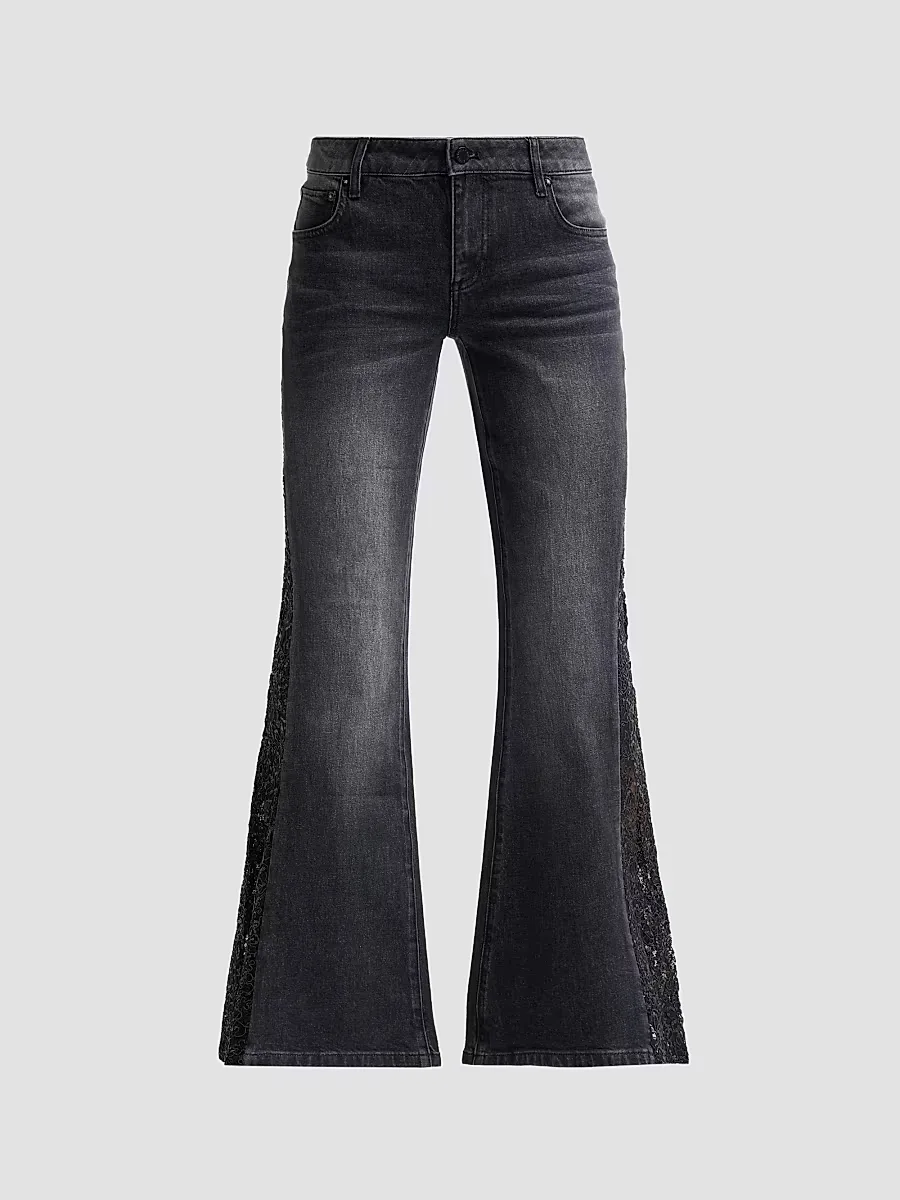 Sirena Embellished Low-Rise Bell Bottom Jeans