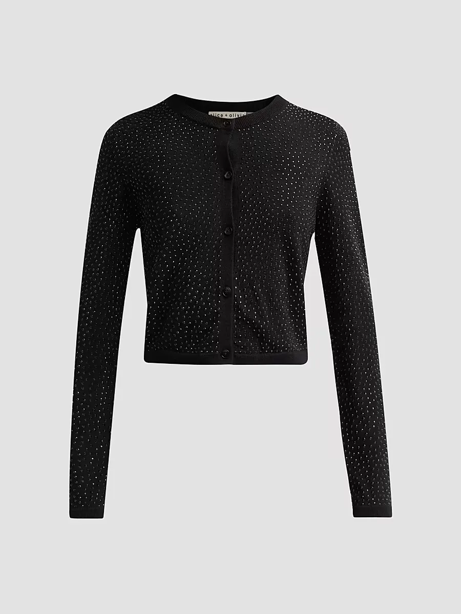 Carson Embellished Wool Cardigan by Alice + Olivia