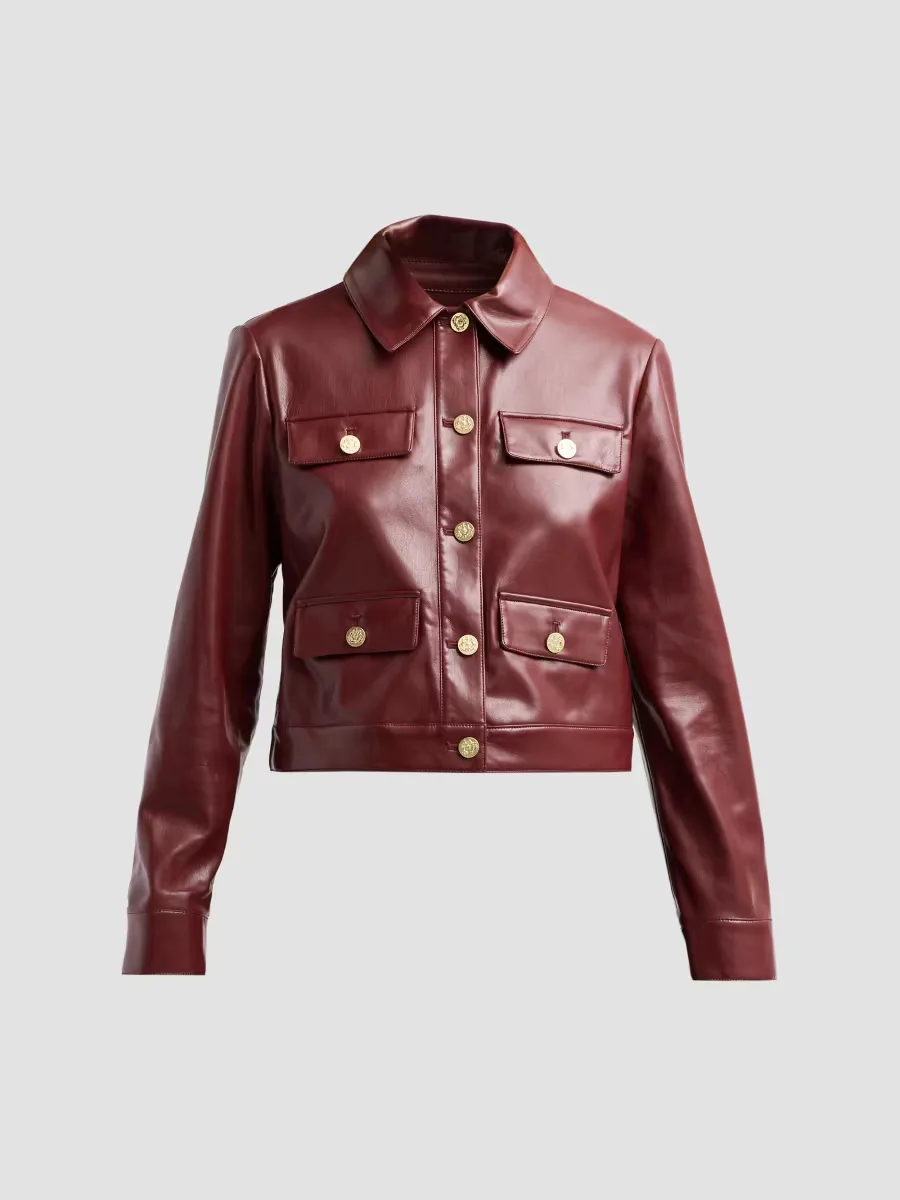 Alex Faux-Leather Boxy Jacket