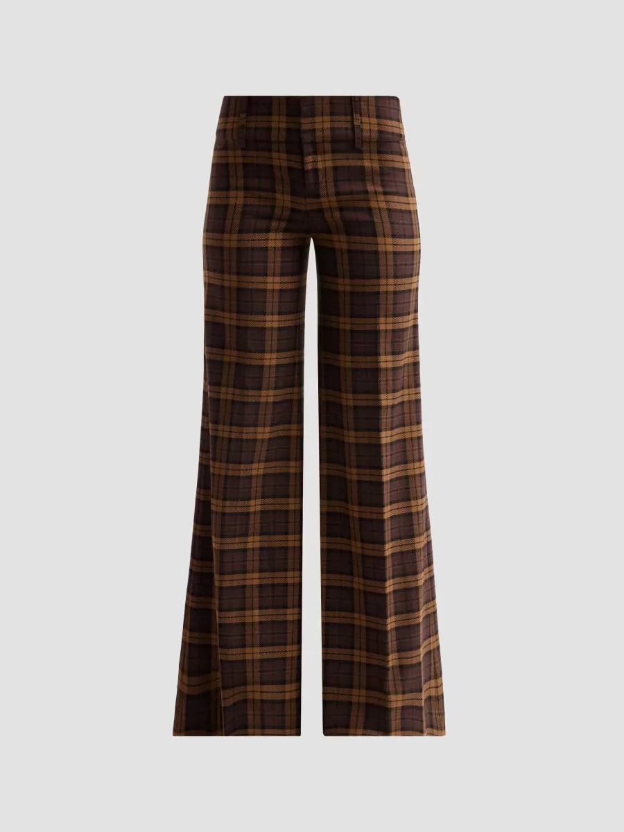 Olivia Plaid Wide-Leg Pants by Alice + Olivia