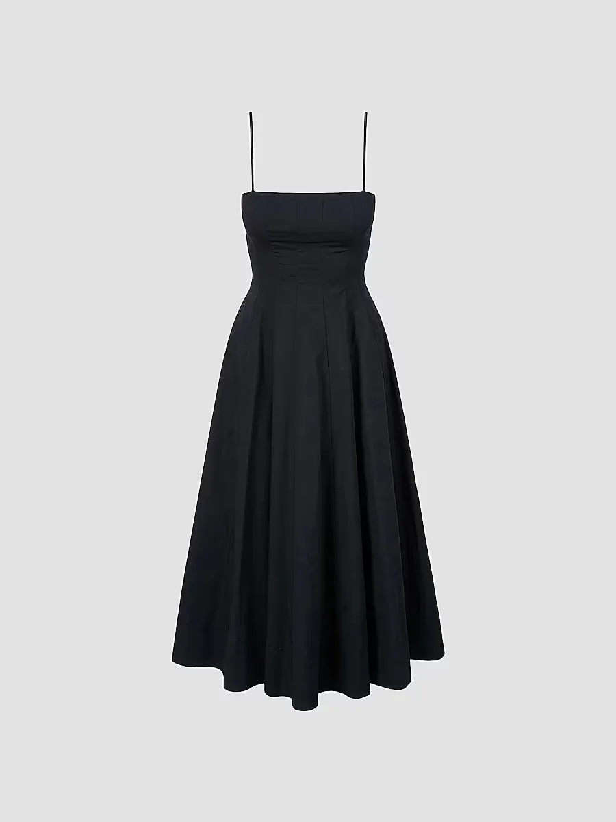 Wylie Cotton A-Line Midi-Dress by STAUD